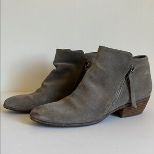 Sam Edelman Gray Ankle Booties with Suede Finish